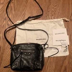 Balenciaga leather reporter bag small